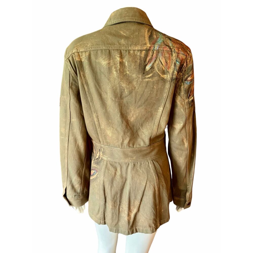 Ralph Lauren Collection Purple Label Bacall Hand Painted Utility Jacket Size 8 - Picture 6 of 16